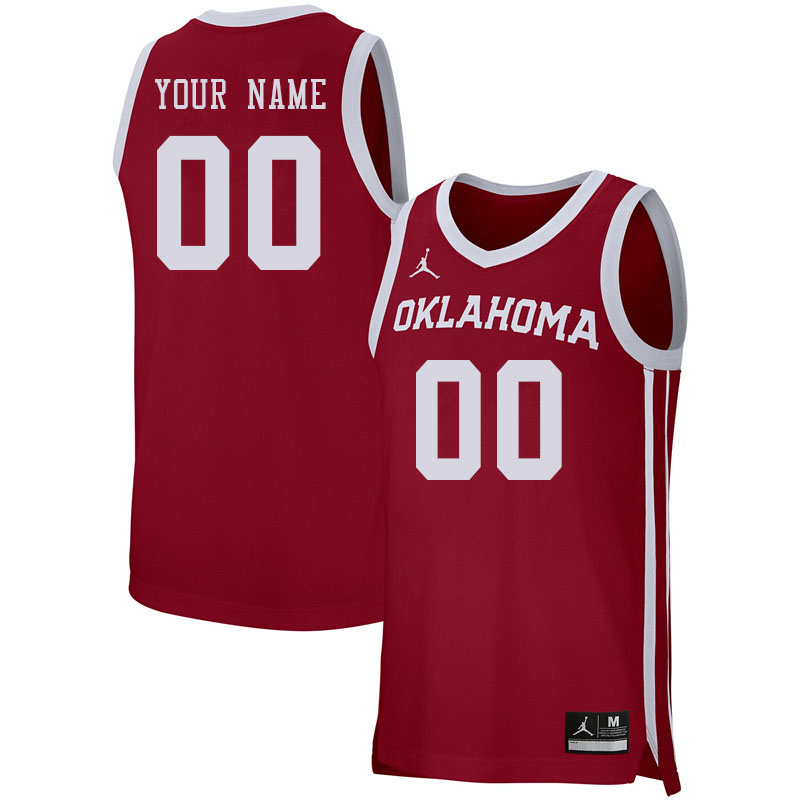 Custom Oklahoma Sooners College Name And Number Basketball Jerseys Stitched-Crimson - Click Image to Close